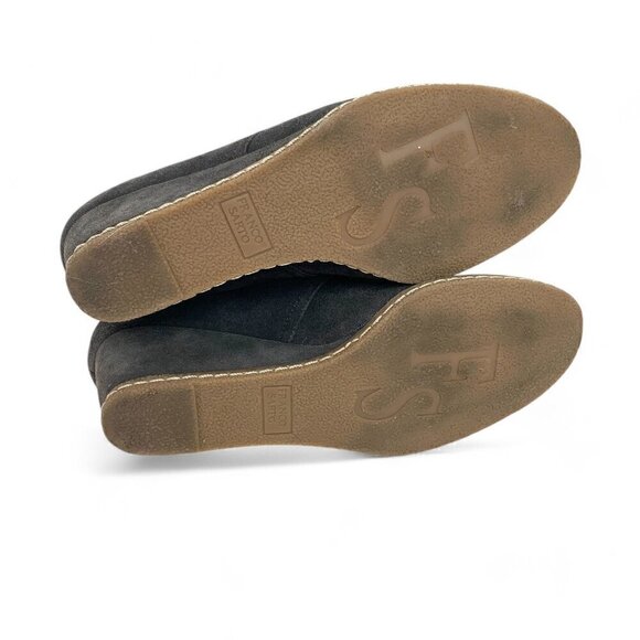 Franco Sarto Wedge Heel Shooties Gray Suede Leather Size 9 Ankle Boots 2.5" Heel - Picture 6 of 8